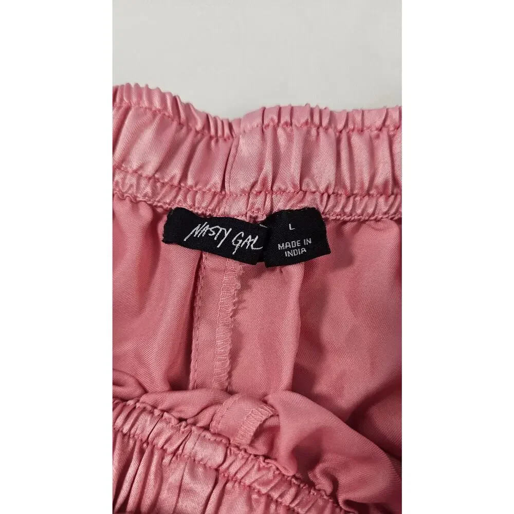 Nasty gal sz L pink satin 2.5